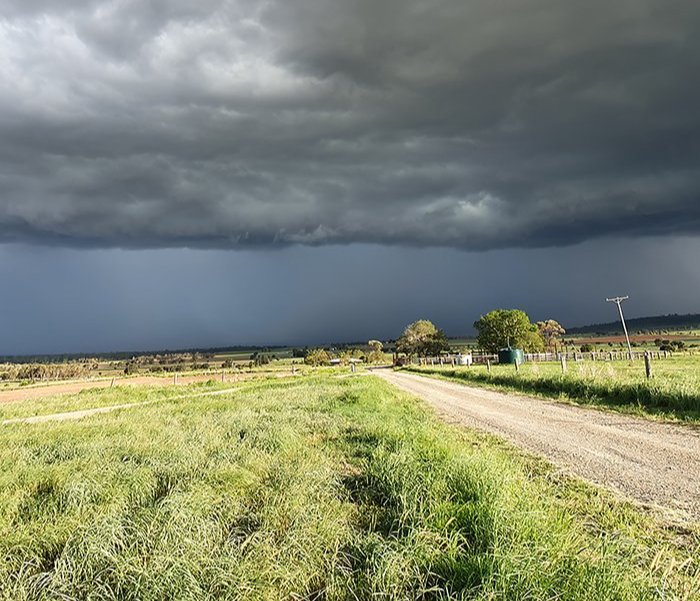 Storm over property road